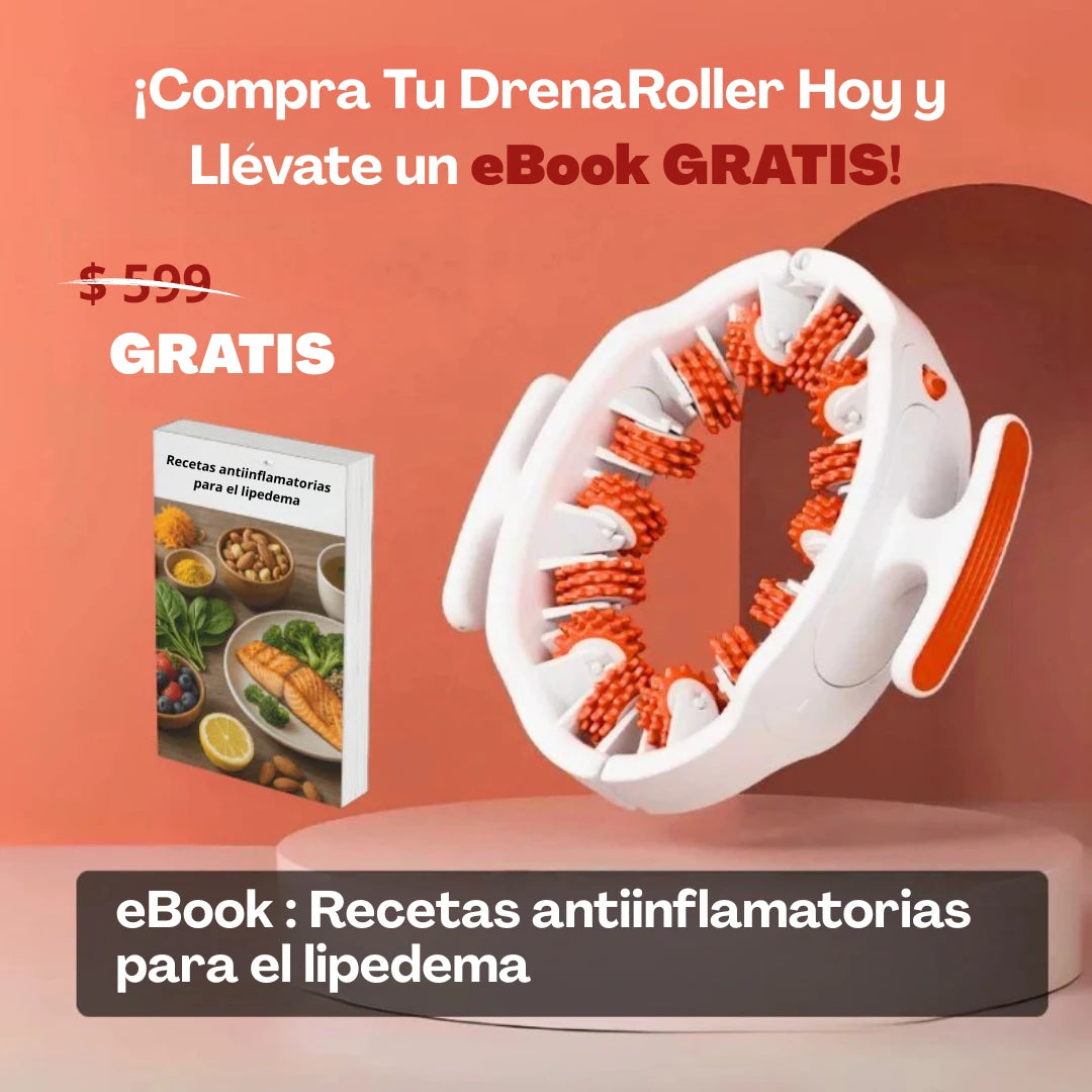 DrenaRoll - Masajeador de drenaje linfático para lipedema y celulitis